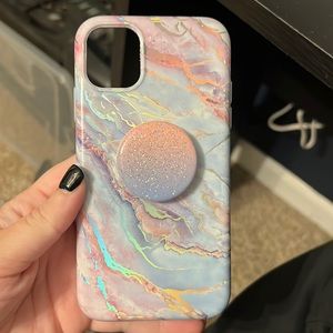 iPhone 11 velvet caviar marble case with popsocket